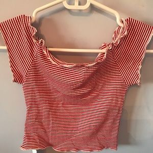 BRAND NEW red striped crop top